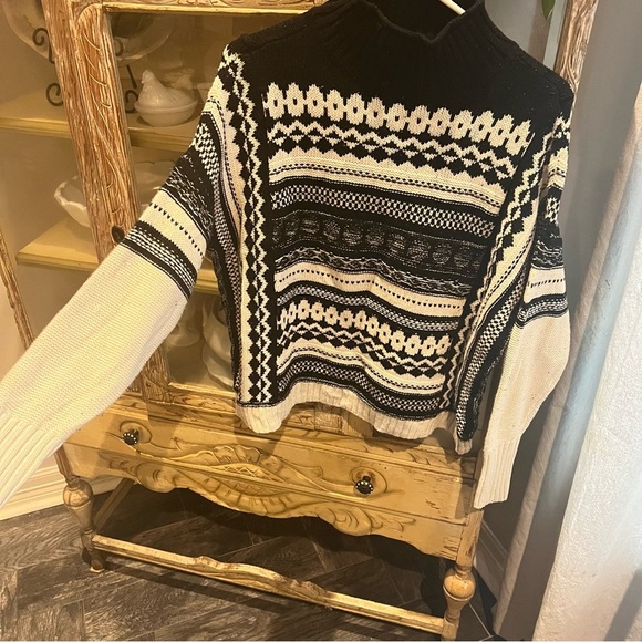 Chaps Womens Large Black and White Pull Over Sweater - Picture 2 of 5